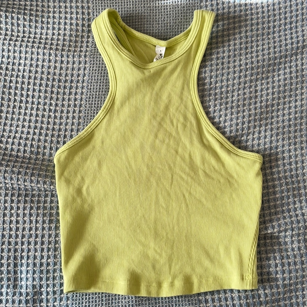 HIGHLIGHTER YELLOW LULULEMON TANK TOP